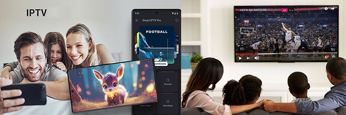 Family enjoying Sunny-TV across television and mobile screens